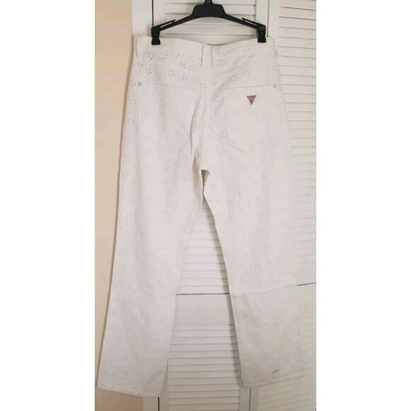 NWT GUESS GUESS FLORIDADA HIGH RISE STRETCH STRAIGHT FIT WHITE JEANS W31 ×32 - Picture 4 of 14
